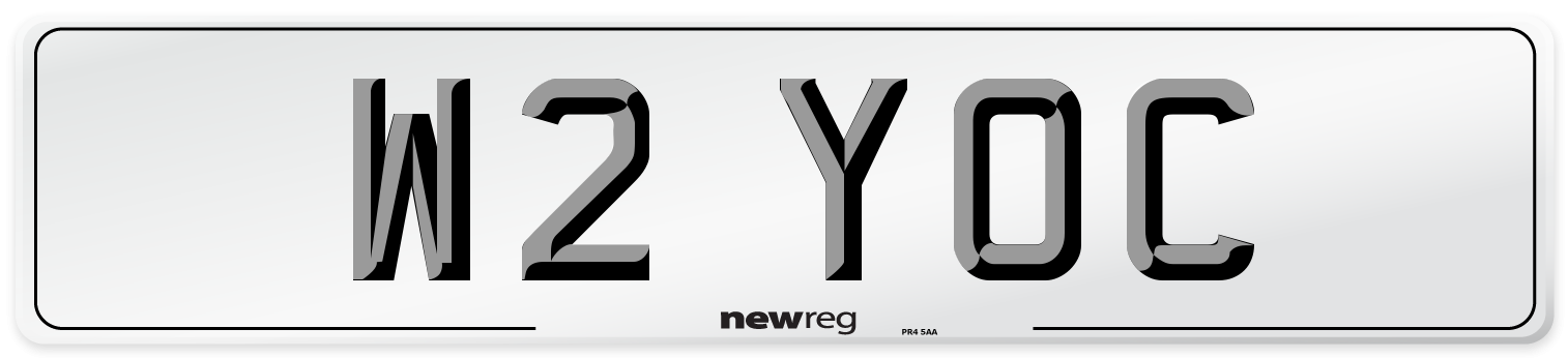 W2 YOC Number Plate from New Reg